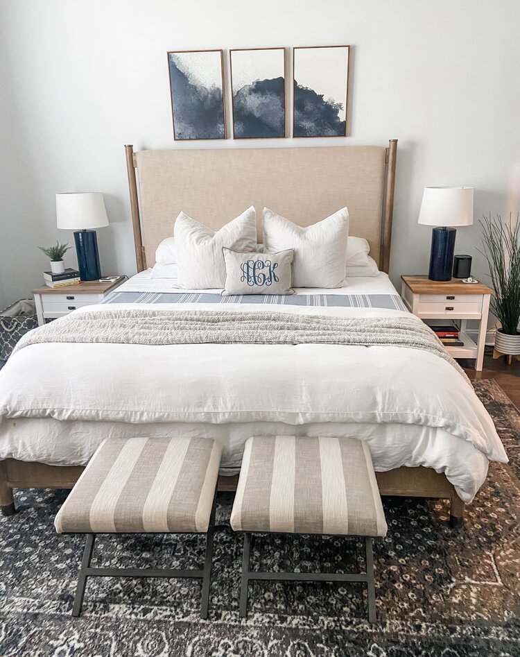 Coastal Farmhouse Master Bedroom