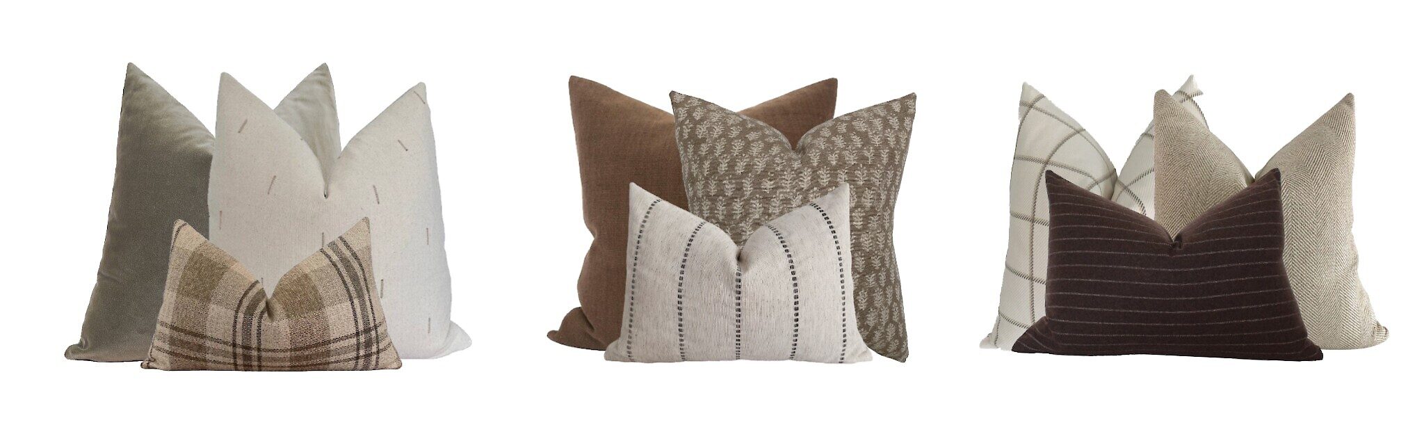 Fall decorating pillow combinations