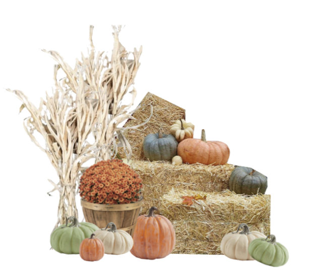 bales of hay are classic fall decorations for a front porch.