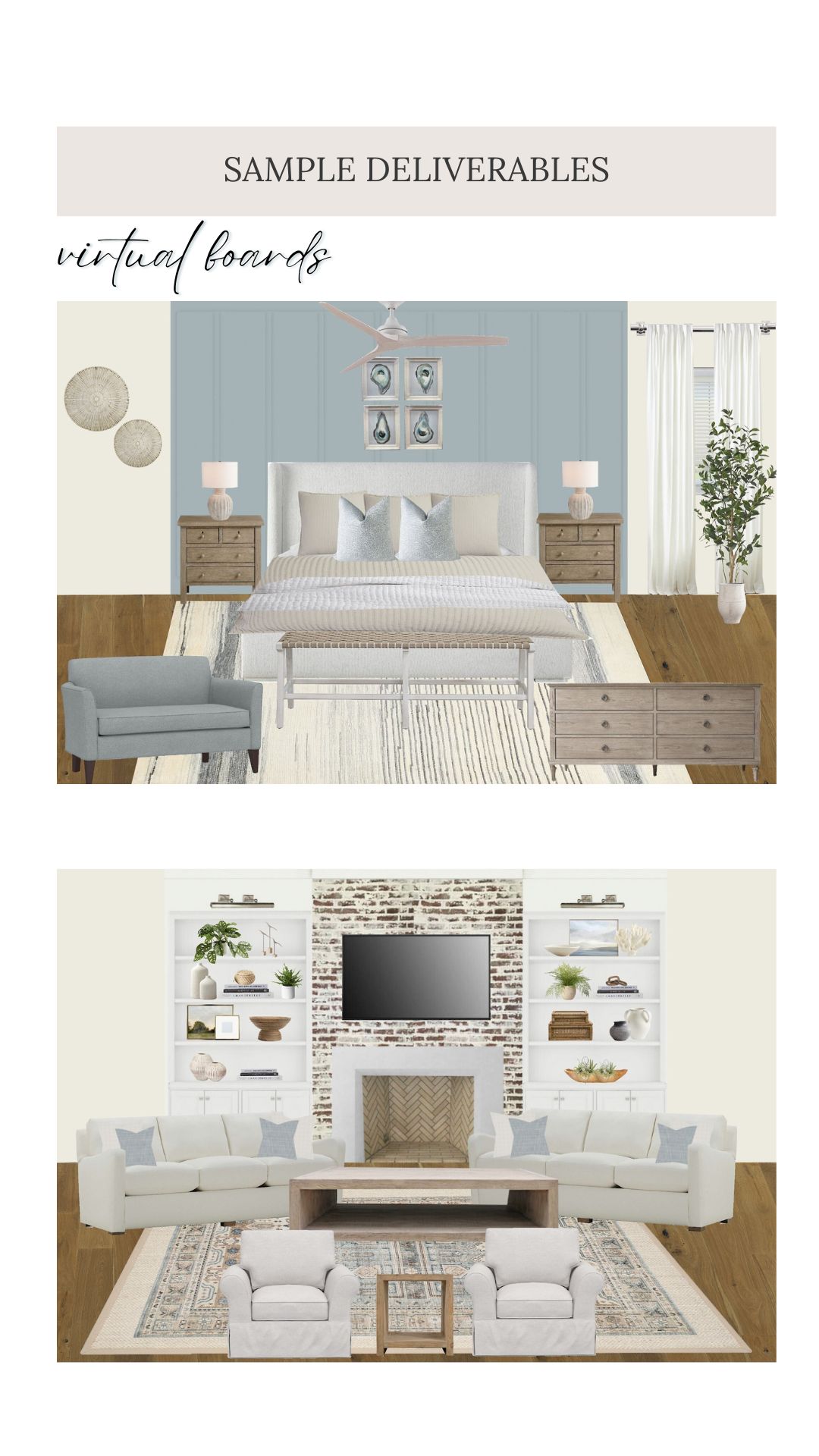 Another example of the beautiful digital design board provided to a client by Welcome Home Styling.