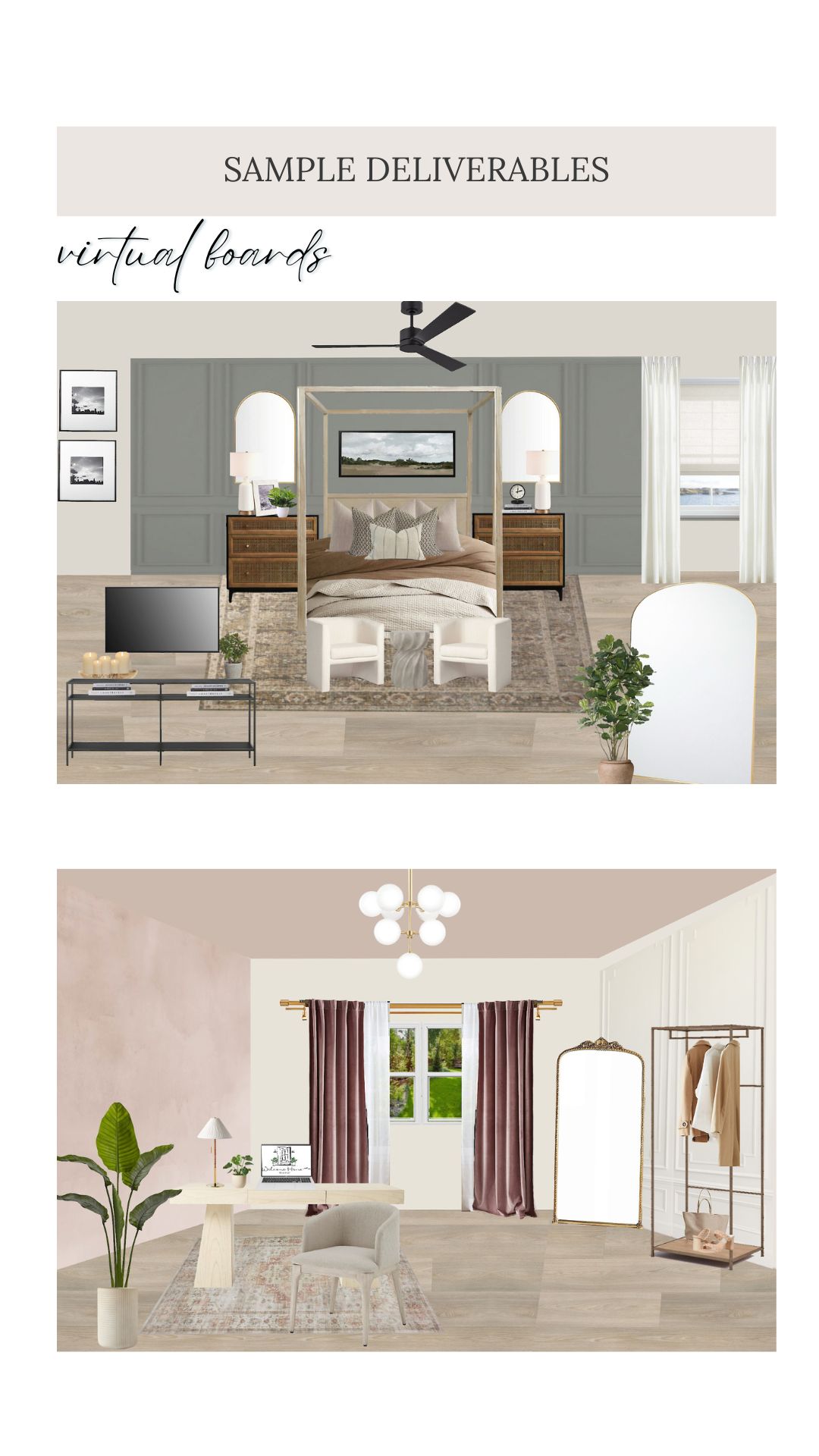 An example of a digital design board Welcome Home Styling created for a client.
