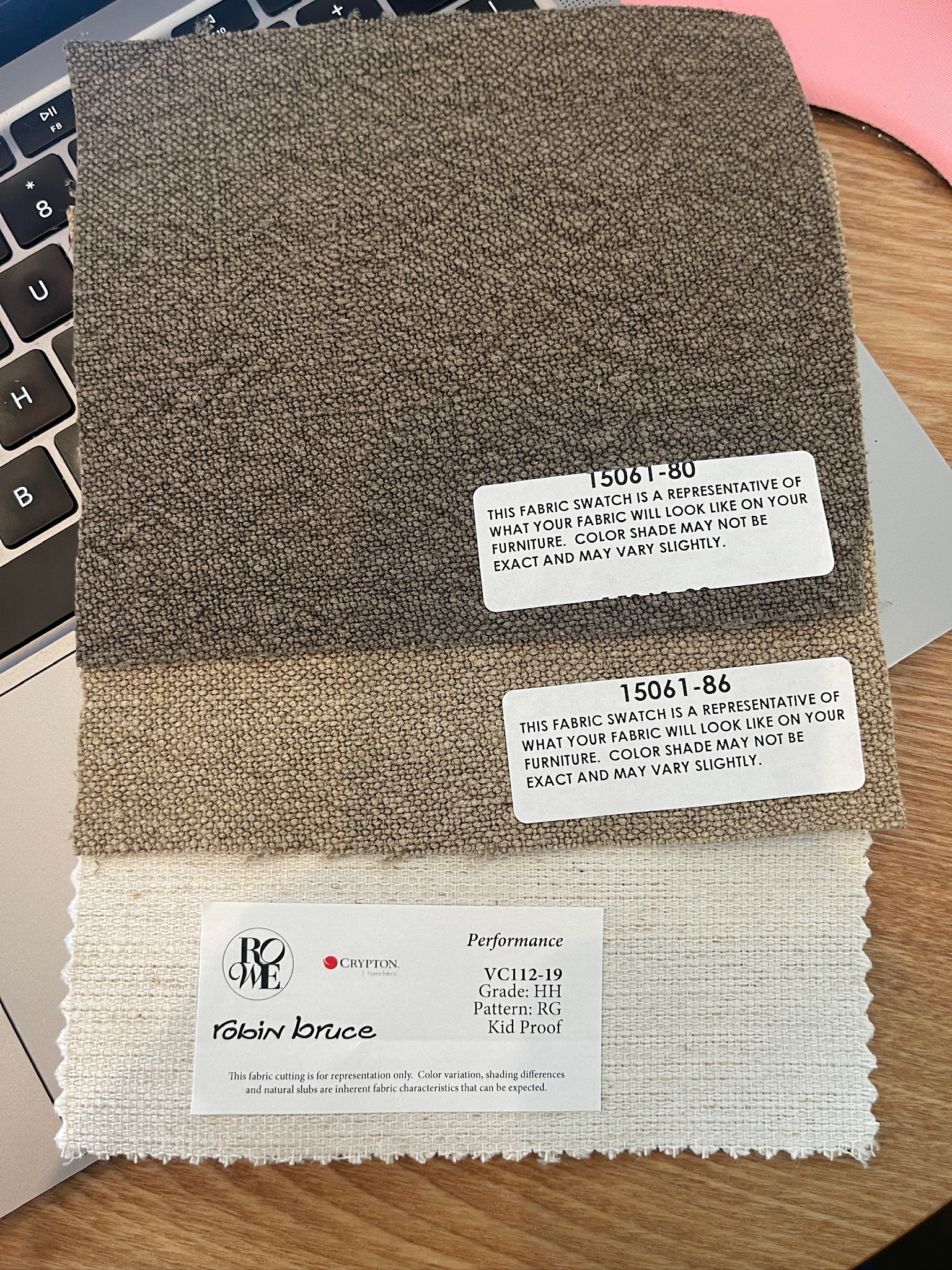 Here are several swatched on fabrics that welcome home styling is using for a client. 