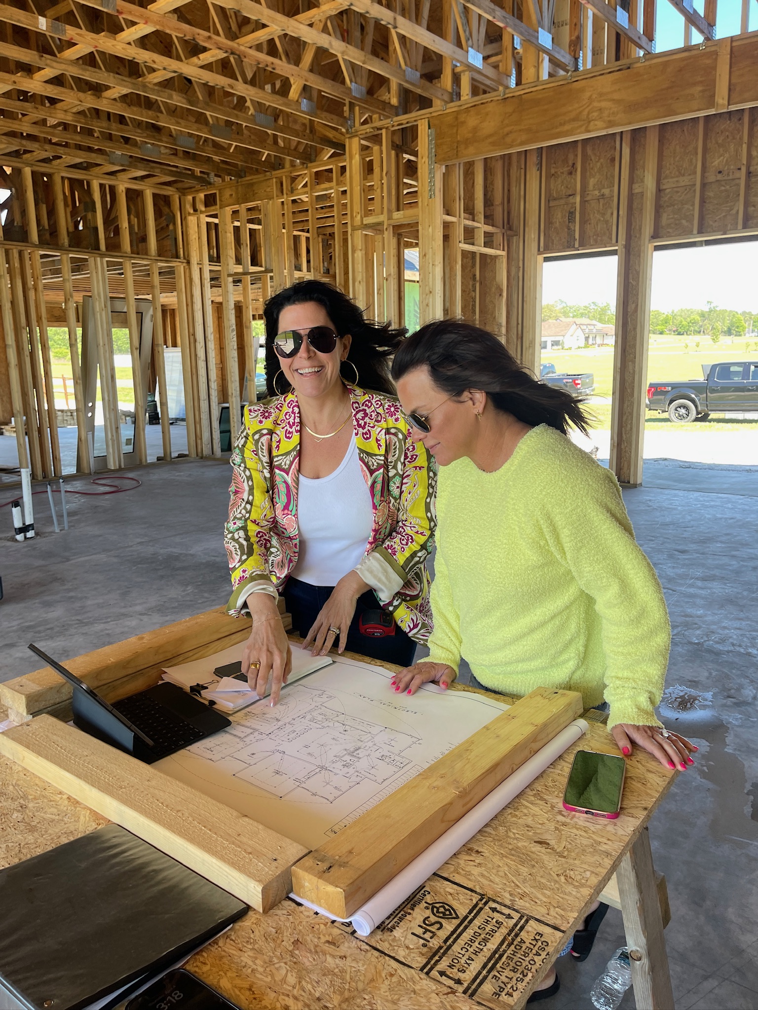 nterior Designer Jessica Woodward visits a new home construction site to review how the project is coming along.