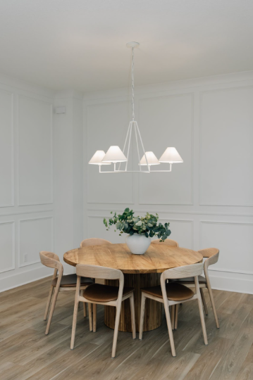 Elegant finishes added to this new construction home by Welcome Home Styling help it feel lived in.