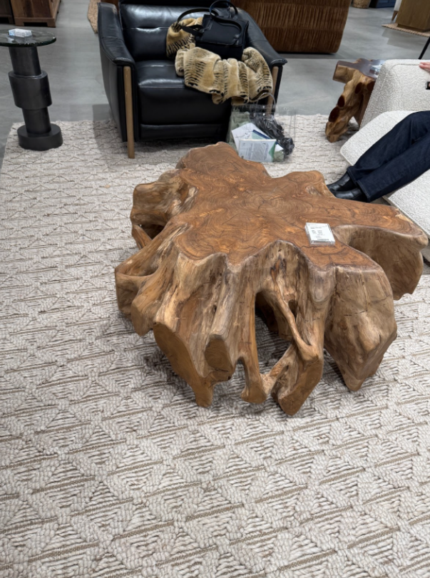 Modern and organic root wood coffee table.